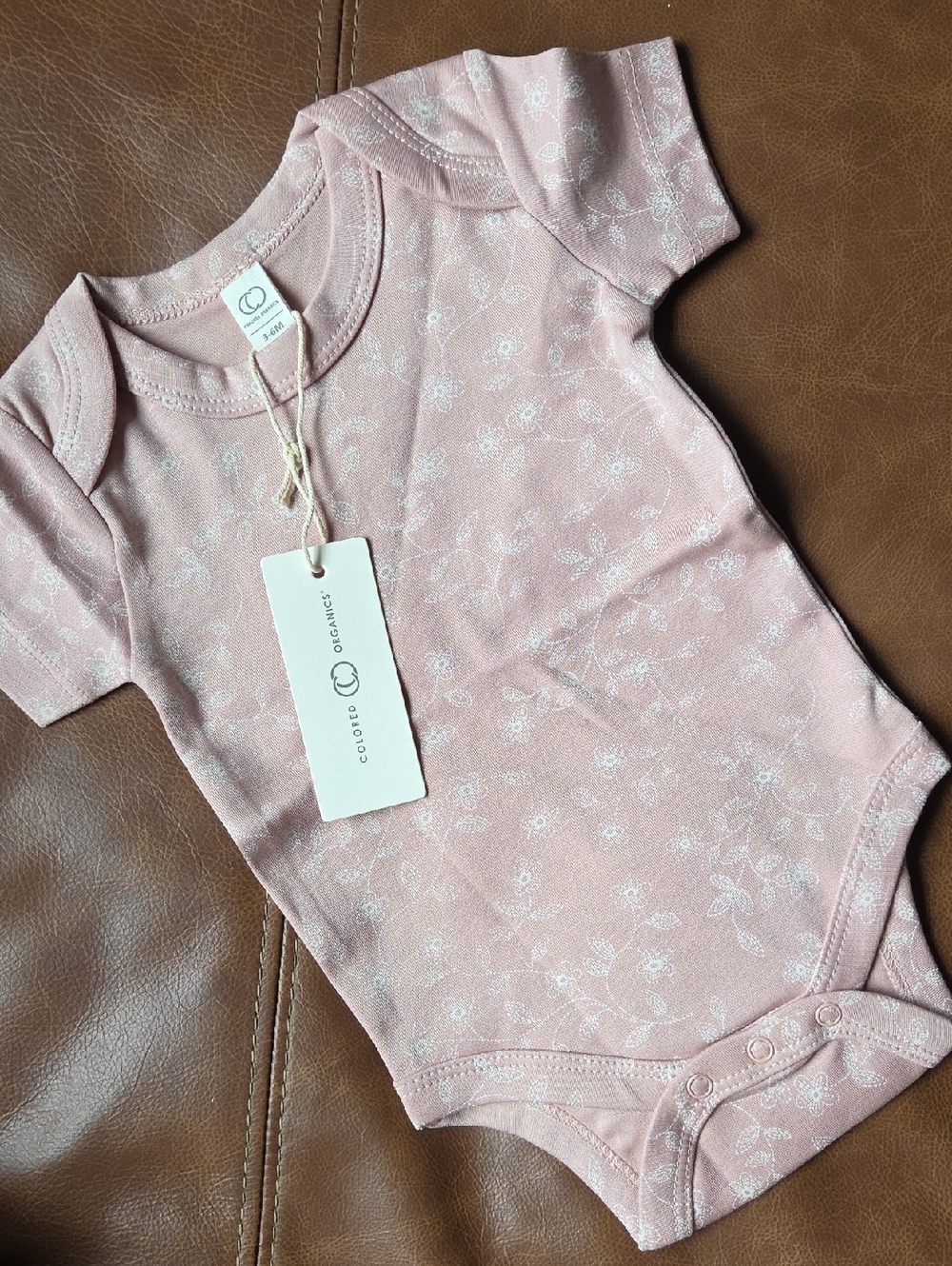 Colored Organics Dusty Pink Floral Organic Baby One-Piece